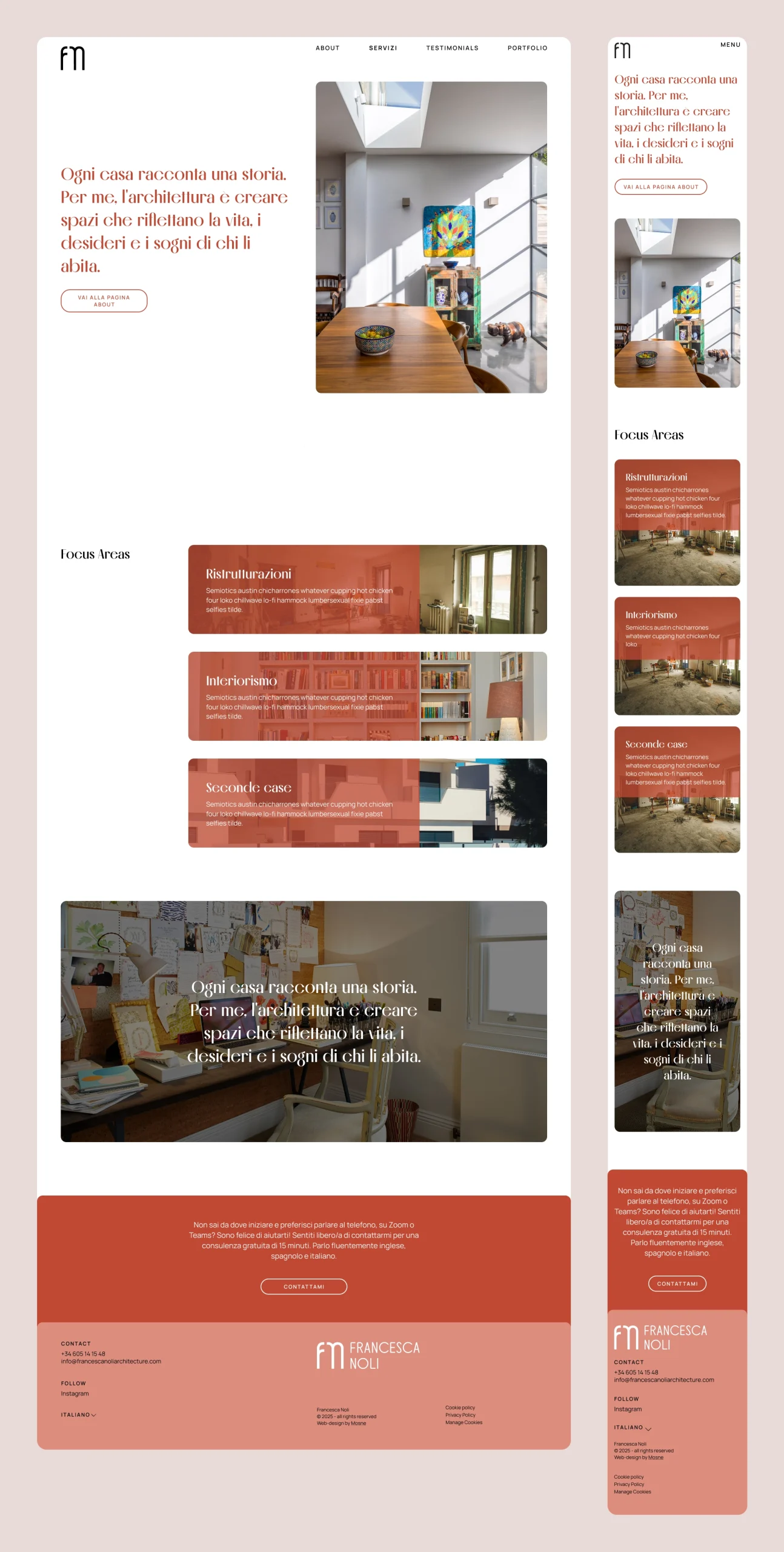Francesca Noli – Homepage layout